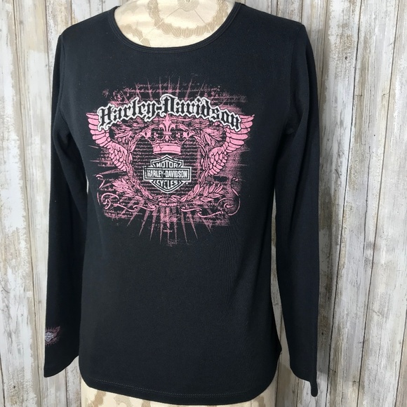 Harley-Davidson Tops - Harley-Davidson Black Crown Graphic Long-Sleeve S